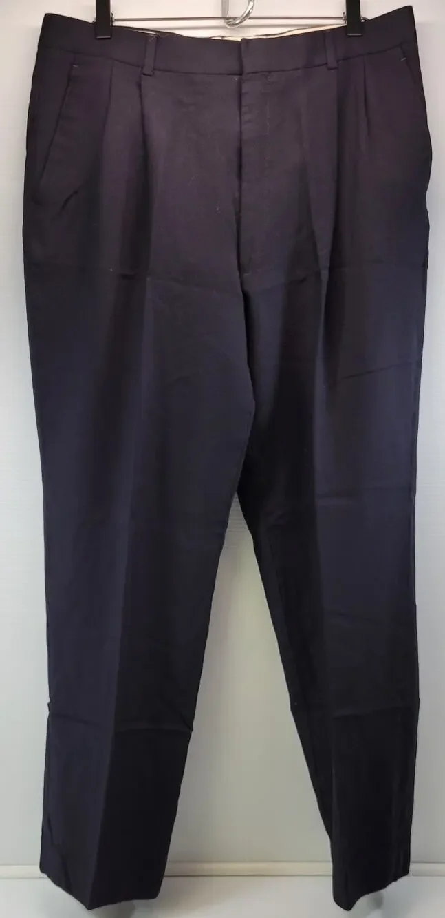 CB) Bill Blass Menswear Men's Suit Pants Black Pleated Trousers 34.5